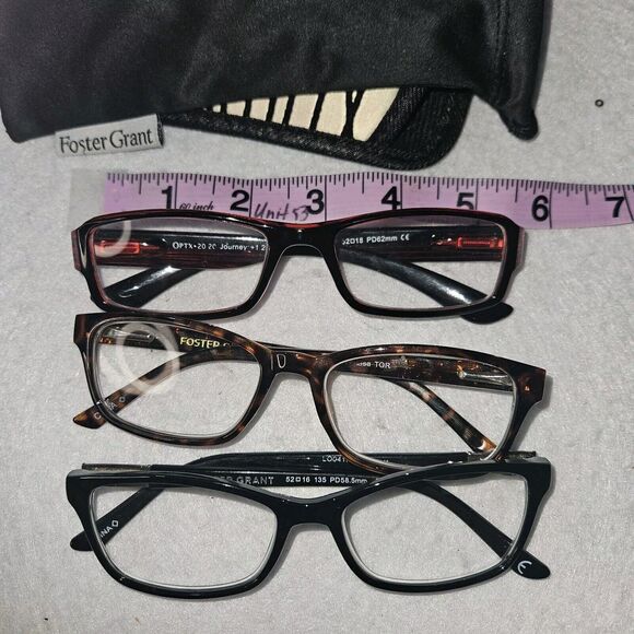 FOSTER GRANT Glasses Lot +1.25 OPTX Black Tortoise - Picture 2 of 9